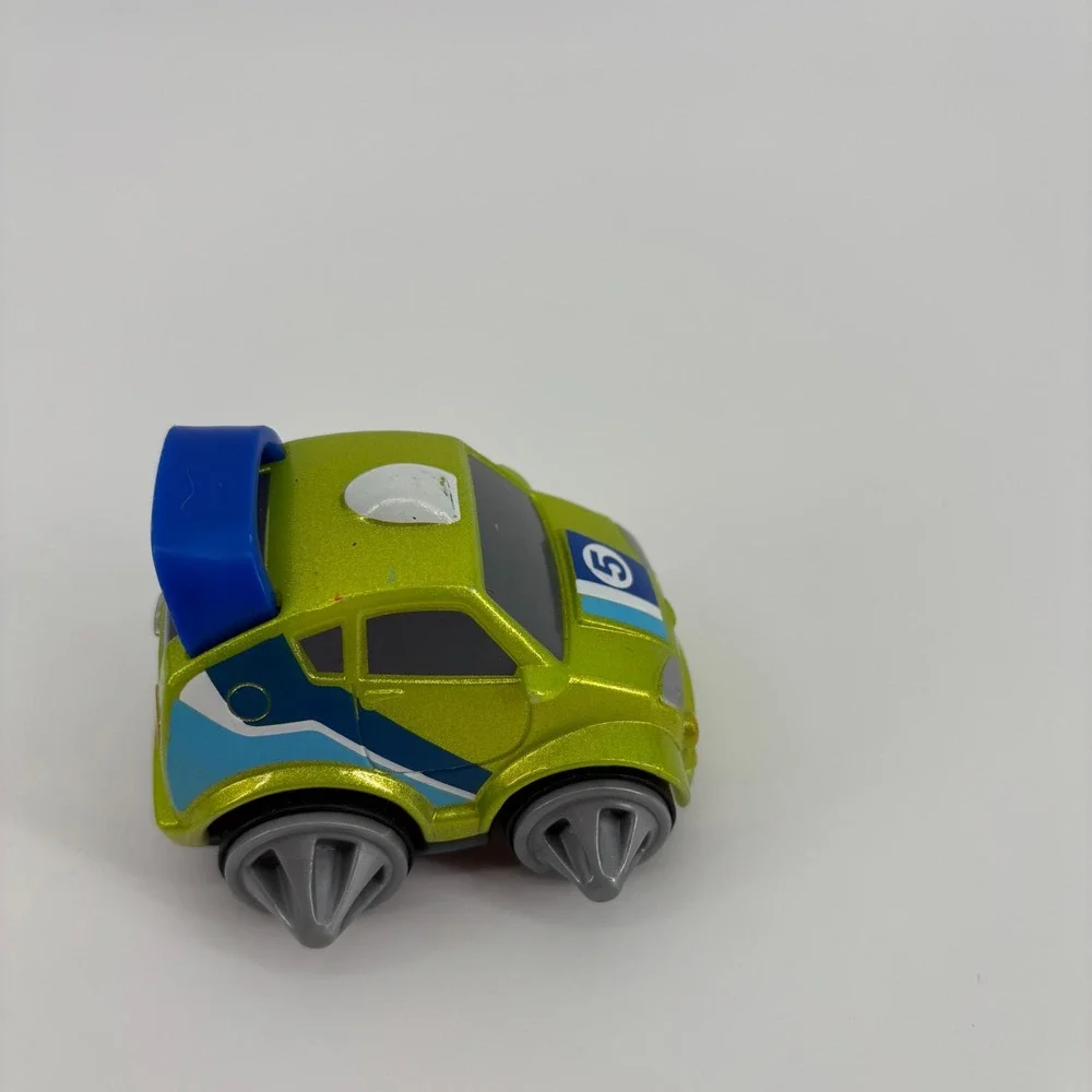 Mattel Toy Car Kids OS Green Excellent‎ Metallic Racer #5 Blue Spoiler 2012